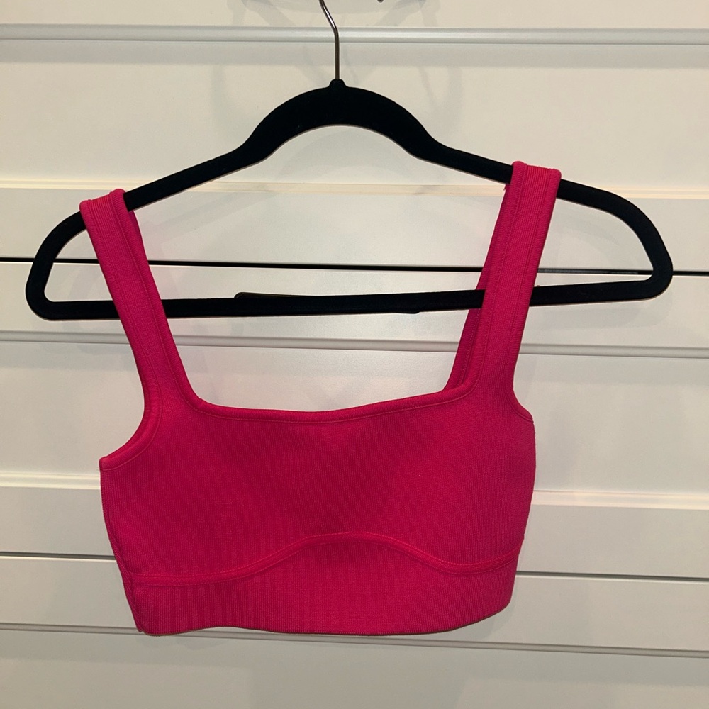 Zara Pink Crop Top with Sweetheart Neckline